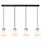 Milan 8" Wide 6 Light Matte Black Multi Pendant With Light Smoke Shade