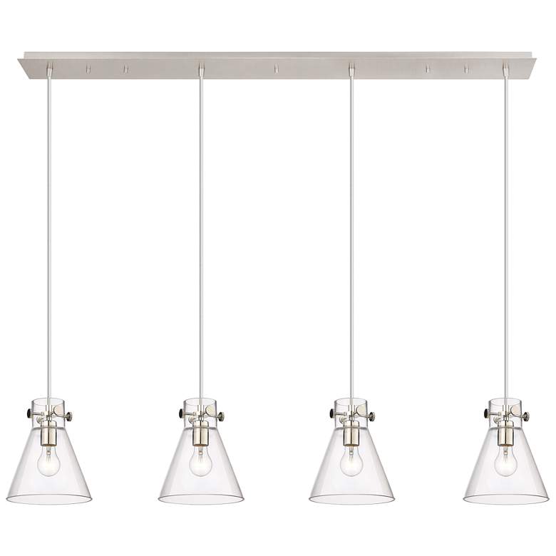 Image 1 Milan 8" Wide 6 Light Polished Nickel Multi Pendant With Clear Shade