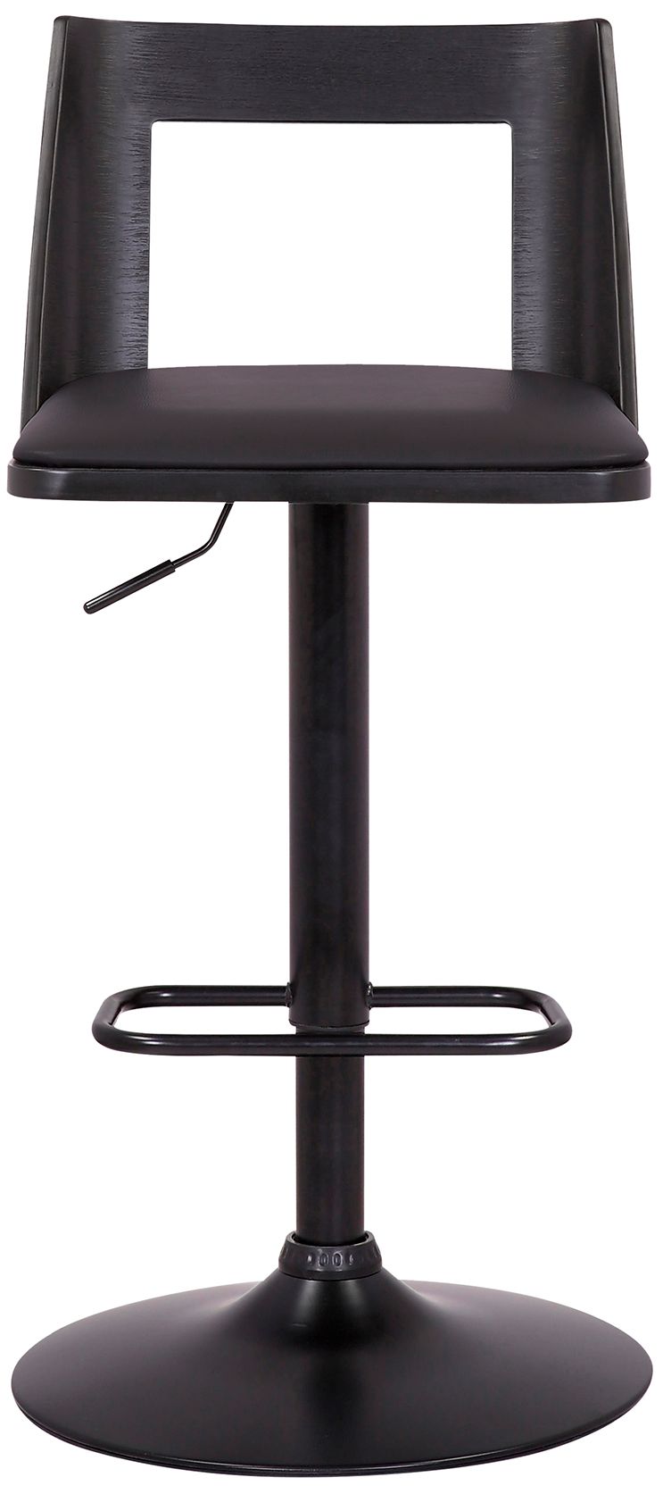 Image 3 Milan Adjustable Swivel Barstool in Black Powder Coated Finish, Black more views