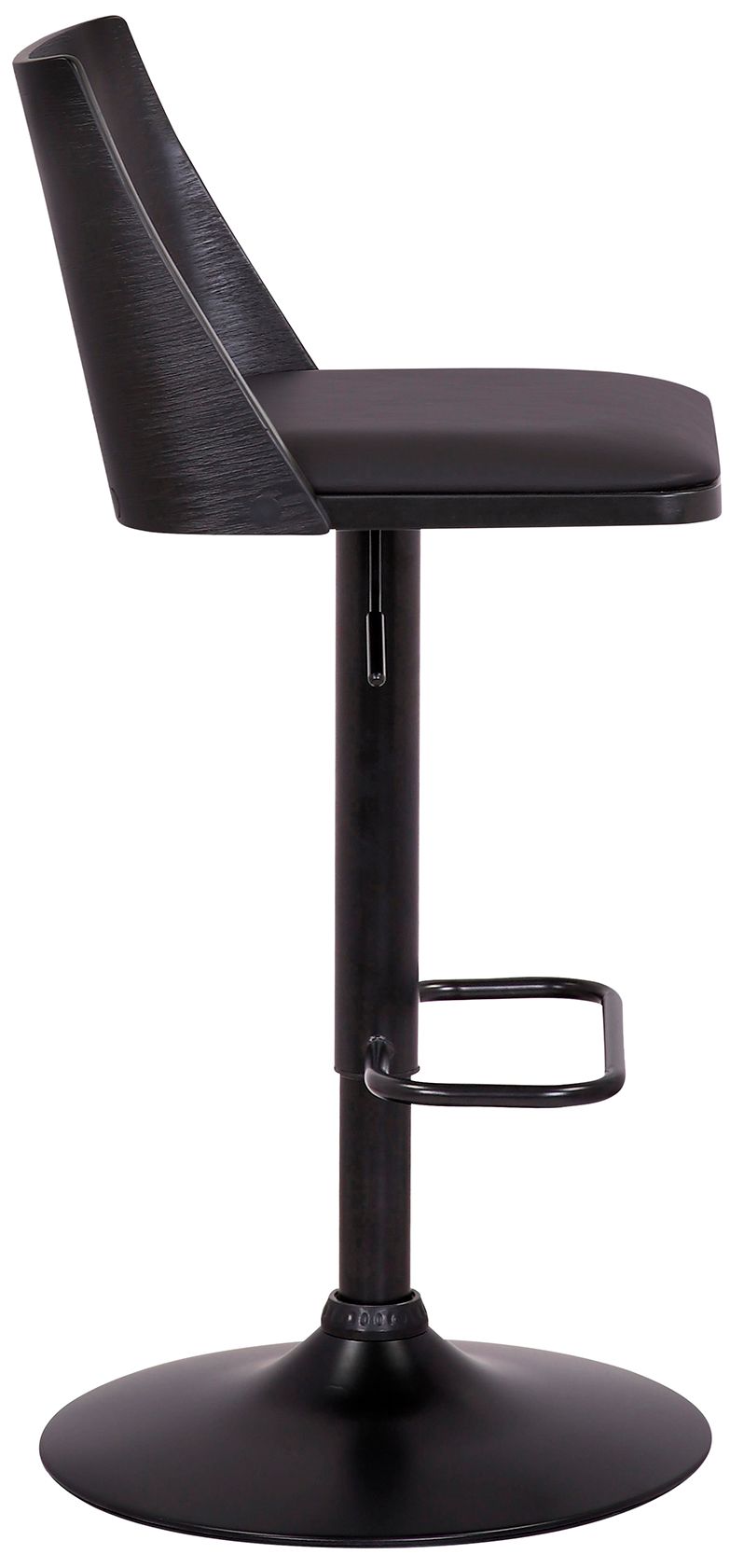 Image 4 Milan Adjustable Swivel Barstool in Black Powder Coated Finish, Black more views