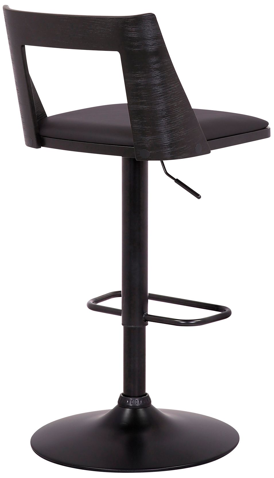 Image 5 Milan Adjustable Swivel Barstool in Black Powder Coated Finish, Black more views