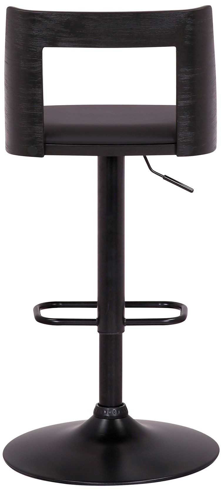 Image 6 Milan Adjustable Swivel Barstool in Black Powder Coated Finish, Black more views