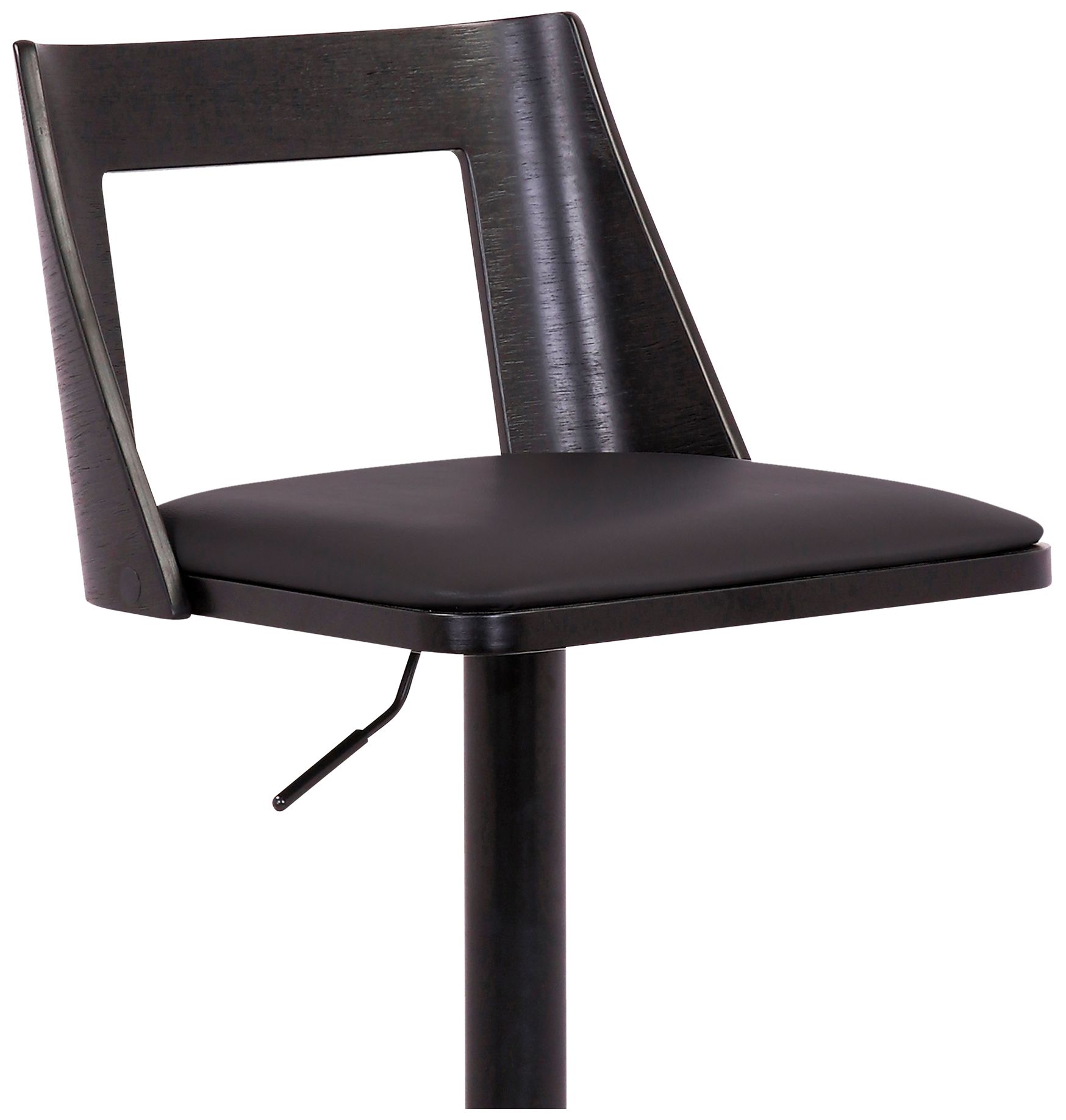 Image 7 Milan Adjustable Swivel Barstool in Black Powder Coated Finish, Black more views