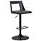 Milan Adjustable Swivel Barstool in Black Powder Coated Finish, Gray