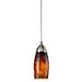 Milan Collection Espresso Art Glass Mini Pendant