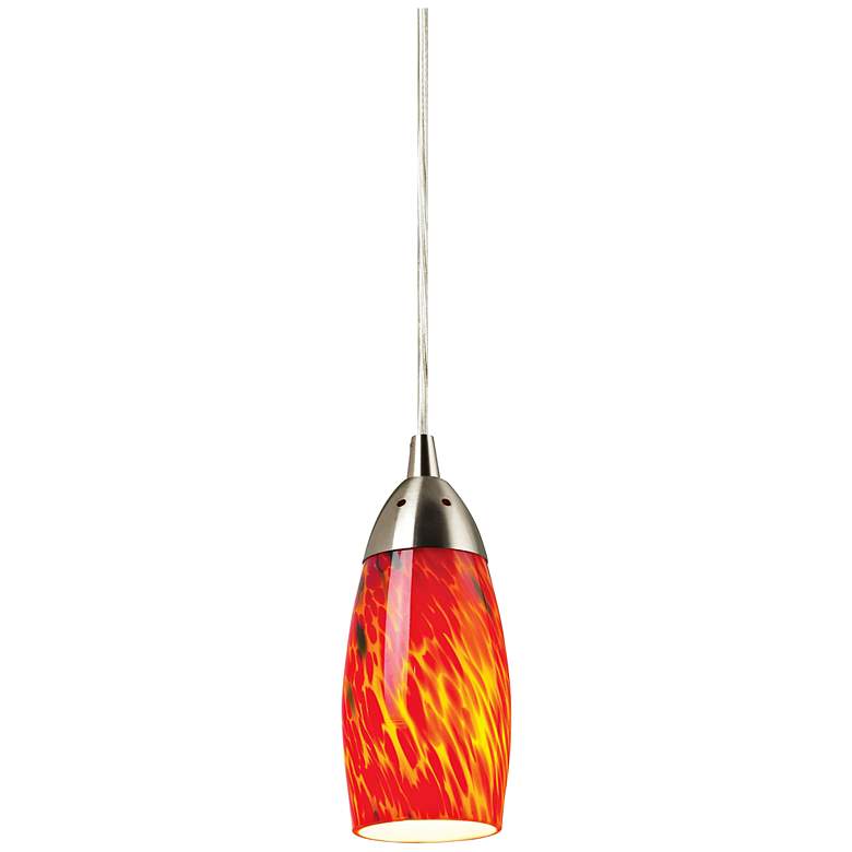 Image 3 Milan Collection Fire Red Mini Pendant Chandelier