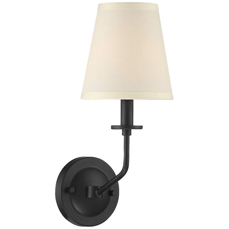Image 2 Milanese 15 3/4 inch High Black Metal Wall Sconce