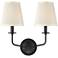 Milanese 15" High Black 2-Light Wall Sconce