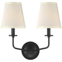 Milanese 15&quot; High Black 2-Light Wall Sconce