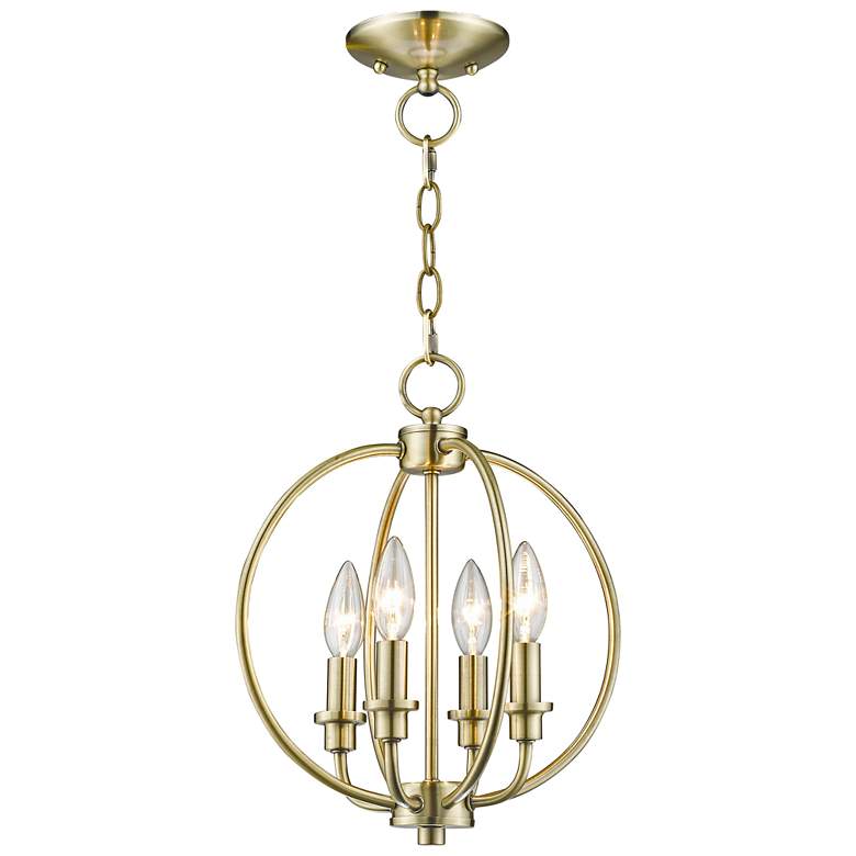 Image 1 Milania 12.5-in W Antique Brass No Shades Semi-Flush Mount Light