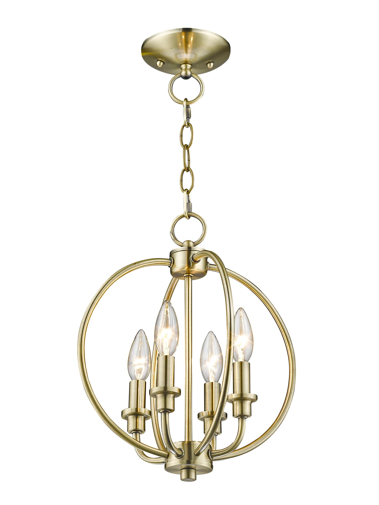Milania 12.5-in W Antique Brass No Shades Semi-Flush Mount Light