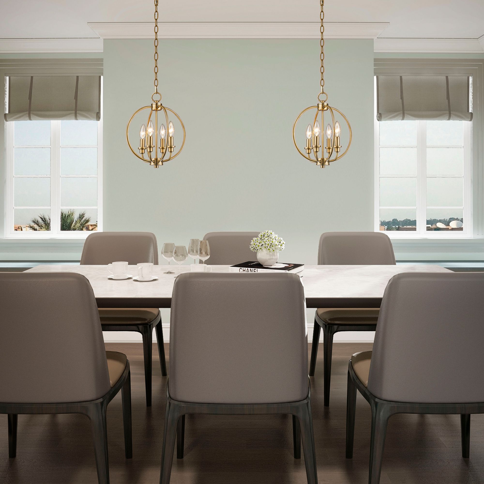 Milania 12.5-in W Antique Brass No Shades Semi-Flush Mount Light