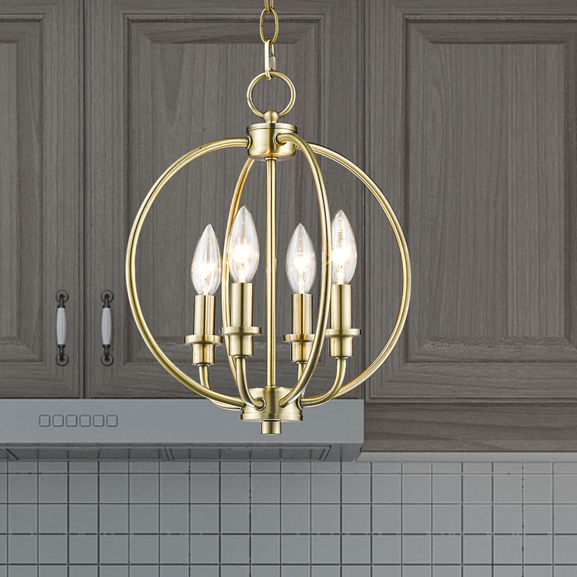 Milania 12.5-in W Antique Brass No Shades Semi-Flush Mount Light