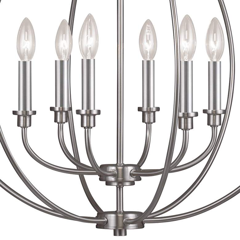 Image 2 Milania 25" Wide 6-Light Brushed Nickel Candelabra Orb Chandelier more views