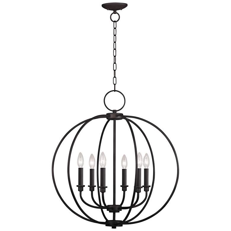 Image 2 Milania 25" Wide Bronze 6-Light Chandelier