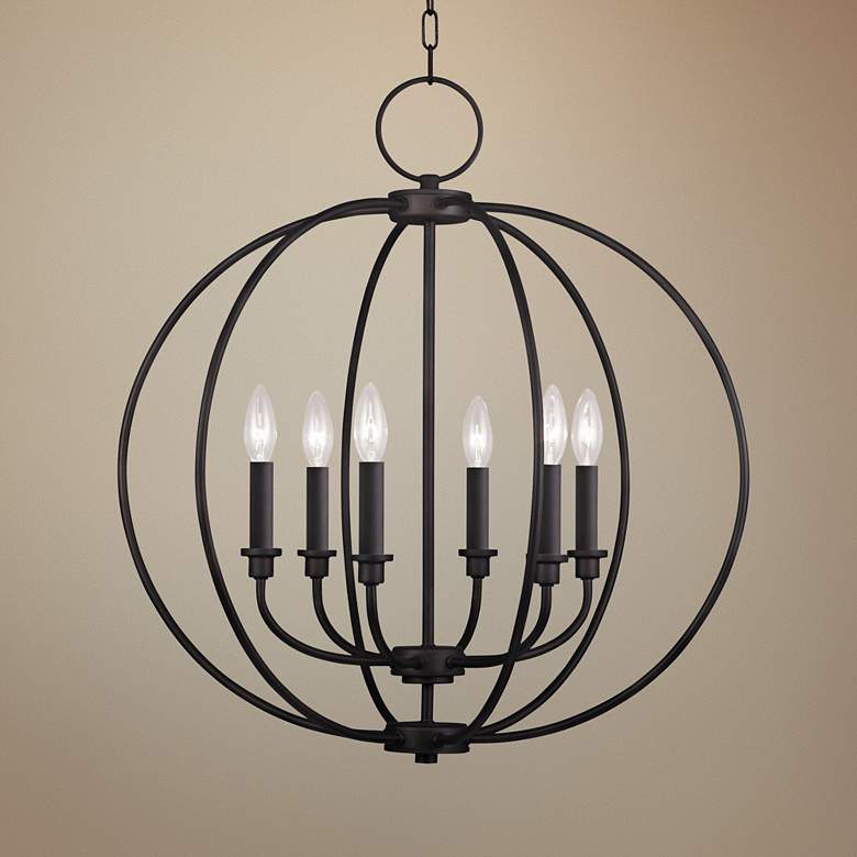 Image 1 Milania 25" Wide Bronze 6-Light Chandelier