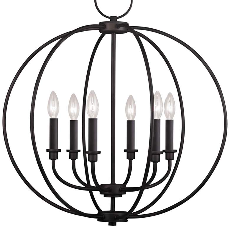 Image 3 Milania 25" Wide Bronze 6-Light Chandelier more views
