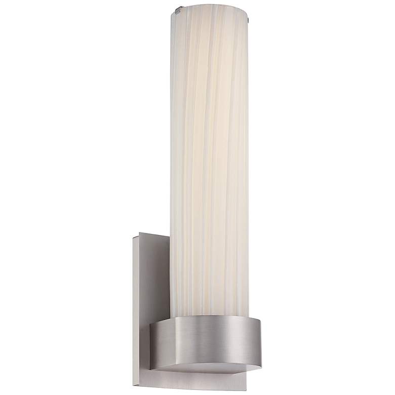 Image 1 Milano 14 1/2 inch High Ribbed Glass LED Wall Sconce