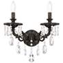 1_Milano 15.5"H x 13.5"W 1-Light Crystal Wall Sconce in Heirloom Br