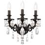 1_Milano 15"H x 13"W 3-Light Crystal Wall Sconce in Heirloom Bronze