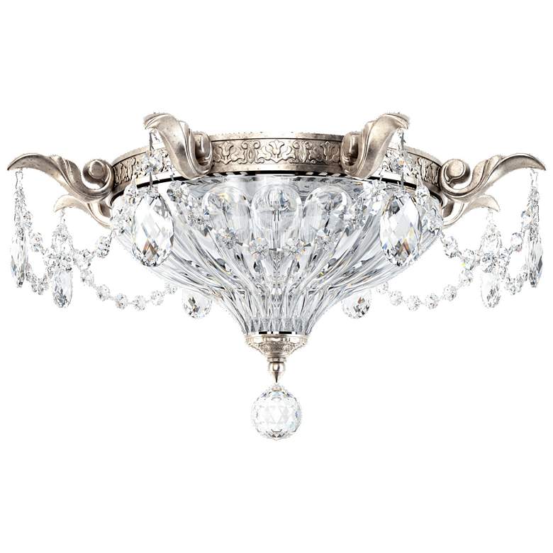 Image 1 Milano 16.5" Wide Antique Silver Clear Crystal 2-Light Flush Mount
