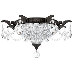 Milano 16.5&quot; Wide Heirloom Bronze Clear Crystal 2-Lt Flush Mt