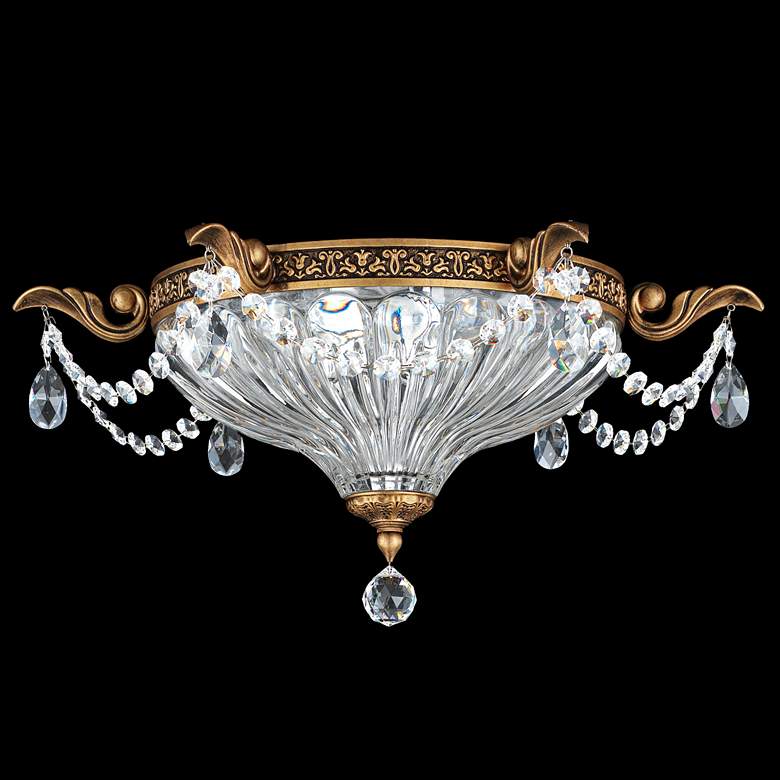 Image 1 Milano 16 1/2" Wide Florentine Bronze Crystal Ceiling Light