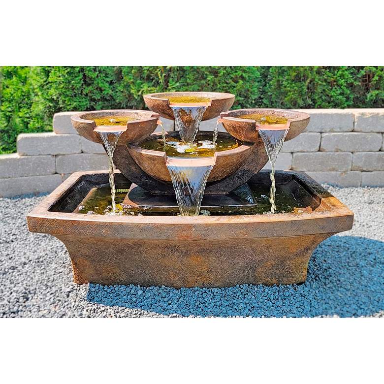 Image 1 Milano 20" High Relic Lava Tiered Outdoor LED Fountain