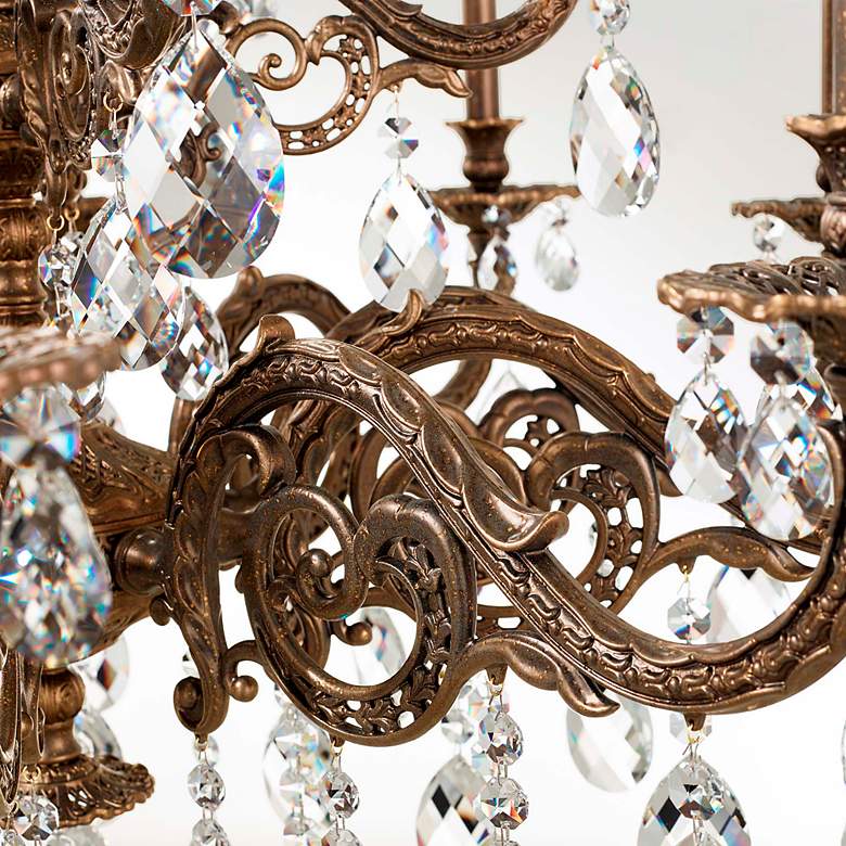 Image 4 Milano 38"H x 38.5"W 15-Light Crystal Chandelier in Etruscan Gold more views