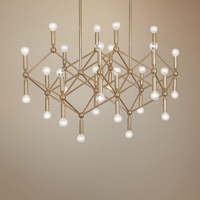 Image 1 Milano 44 inch Wide Polished Brass 30-Light Chandelier