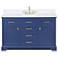 Milano 54" Wide Blue Wood 6-Drawer Single Sink Vanity