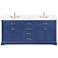 Milano 72" Wide Blue Wood 6-Drawer Double Sink Vanity