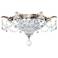 Milano 8"H x 16.5"W 2-Light Crystal Flush Mount in Antique Silver