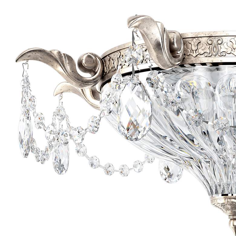 Image 2 Milano 8"H x 16.5"W 2-Light Crystal Flush Mount in Antique Silver more views