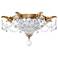 Milano 8"H x 16.5"W 2-Light Crystal Flush Mount in French Gold
