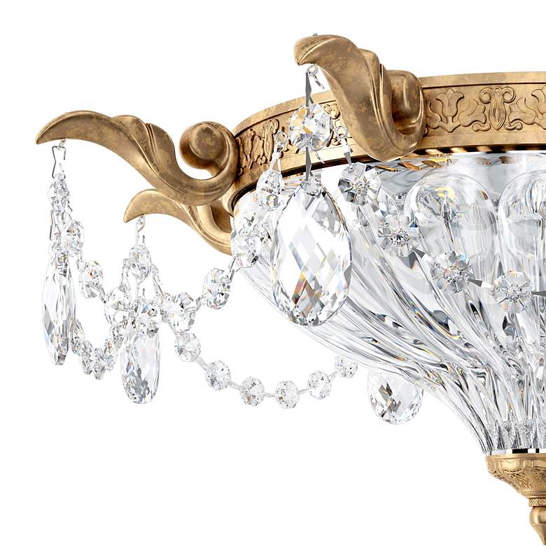 Image 2 Milano 8"H x 16.5"W 2-Light Crystal Flush Mount in French Gold more views