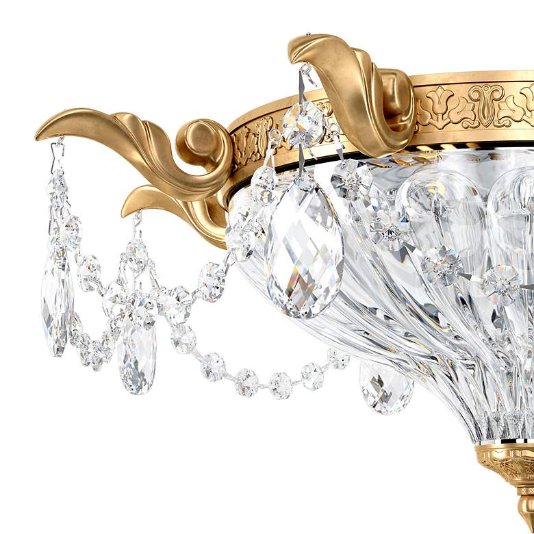 Image 2 Milano 8"H x 16.5"W 2-Light Crystal Flush Mount in Heirloom Gold more views
