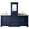 Milano 84" Wide Blue Double Sink Bathroom Vanity Modular Set