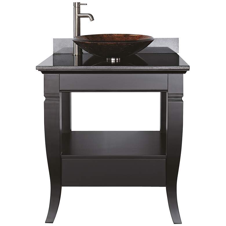 Image 1 Milano Black Granite Top 31 inch Wide Bath Vanity