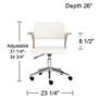 Milano White Fabric and Gray Wood Adjustable Swivel Office Chair in scene