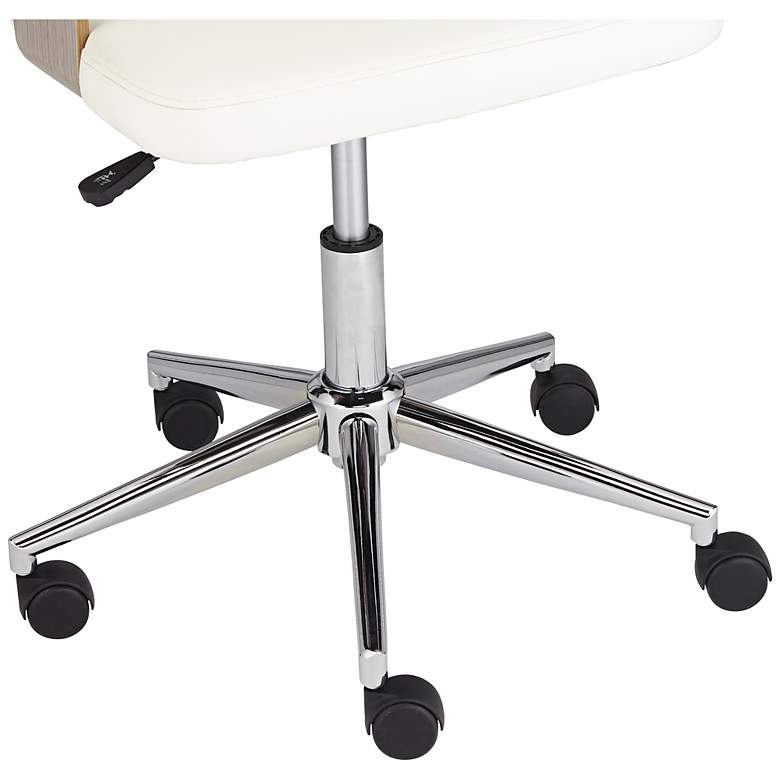 Image 5 Milano White Faux Leather Adjustable Swivel Office Chairs Set of 2 more views