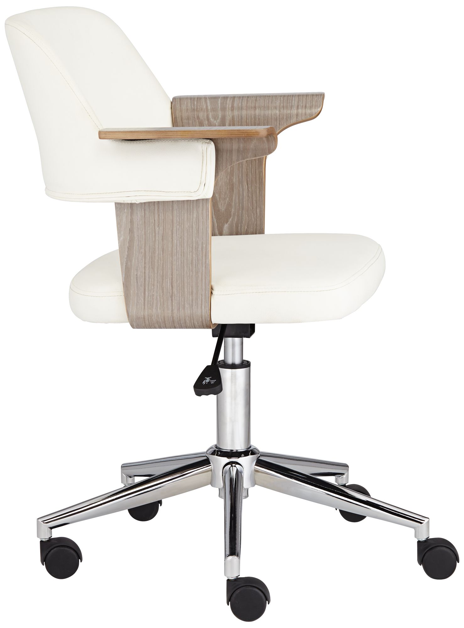 Milano White Faux Leather Adjustable Swivel Office Chairs Set of 2 in scene
