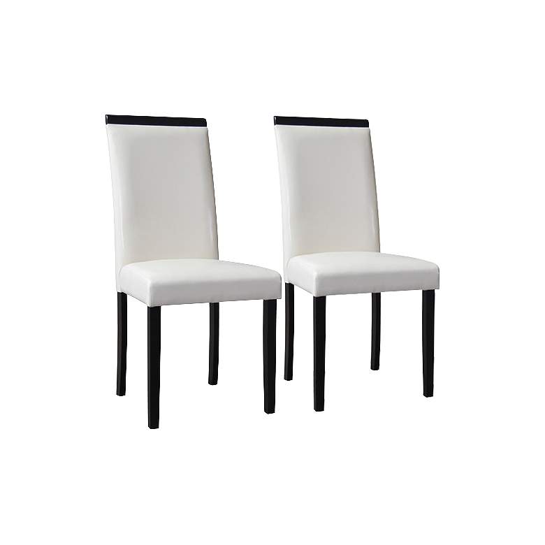 Image 1 Milano White Faux Leather Dining Chair Set of 2