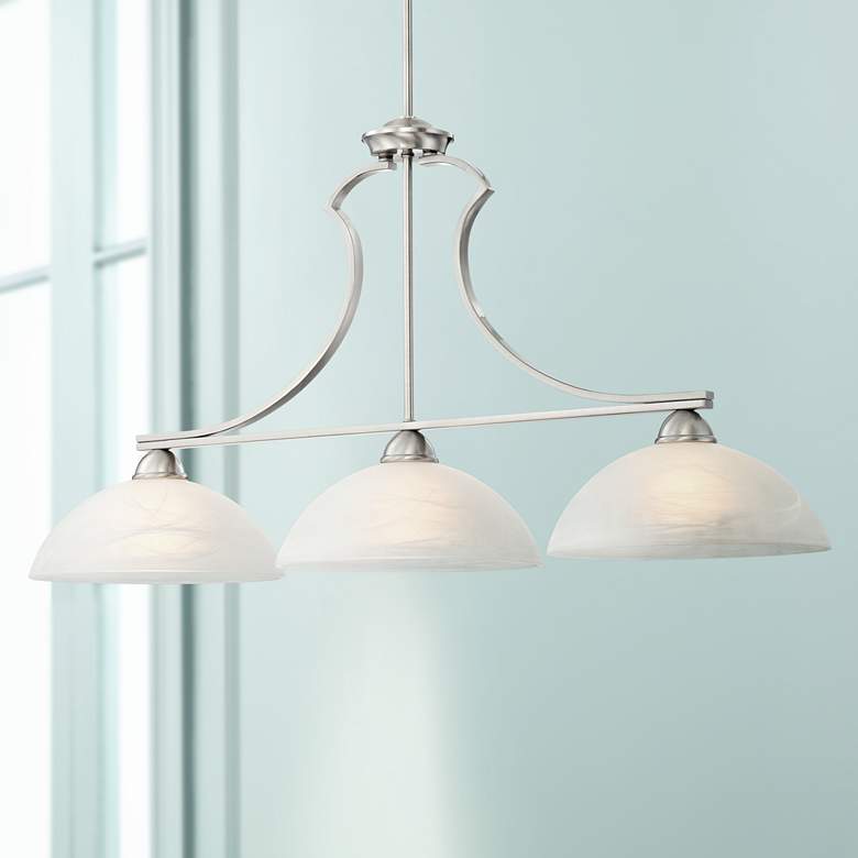 Image 1 Milbury 40 1/2" Wide Nickel Kitchen Island Light Chandelier