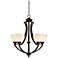 Milbury 5-Light 24" W Frosted Glass and Bronze Chandelier