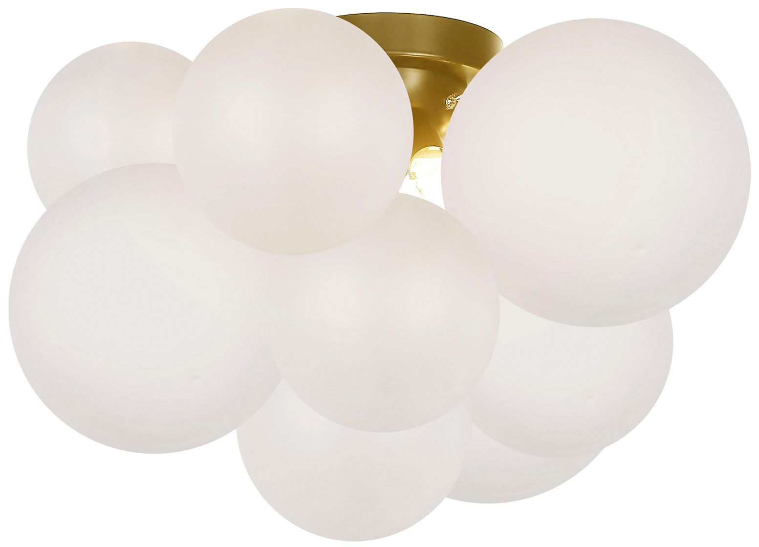 Image 2 Miles 14.5" Wide 3 Light Aged Brass Flush Mount