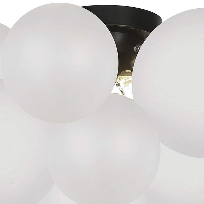 Image 4 Miles 14 1/2"W Matte Black with Frosted Glass Ceiling Light more views