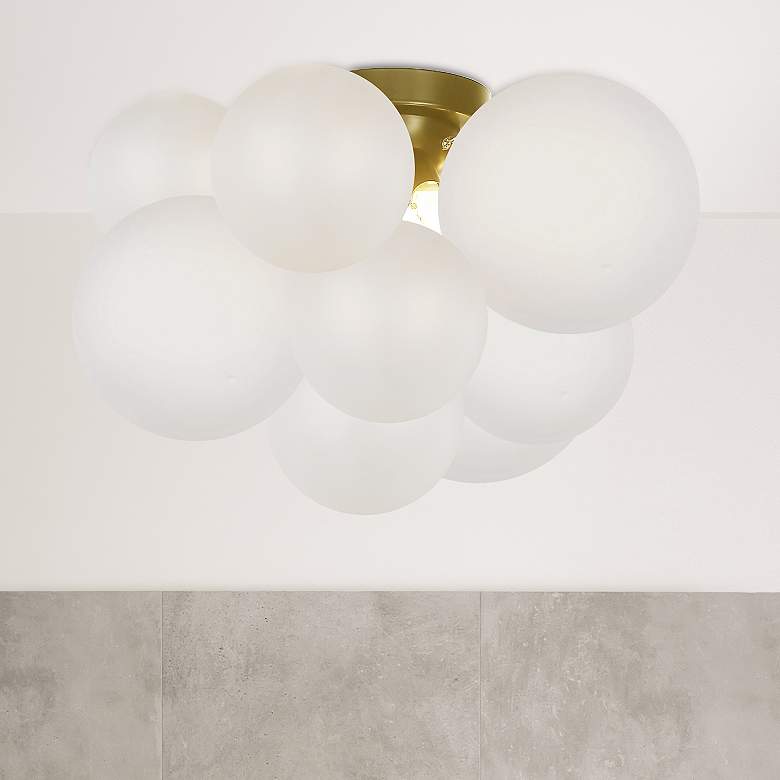 Image 1 Miles 14 1/4" Wide Aged Brass Ceiling Light