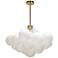 Miles 27" Wide 4-Light Aged Brass Finish Chandelier w/ White Shade