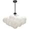 Miles 27" Wide 4-Light Matte Black Finish Chandelier w/ White Shade